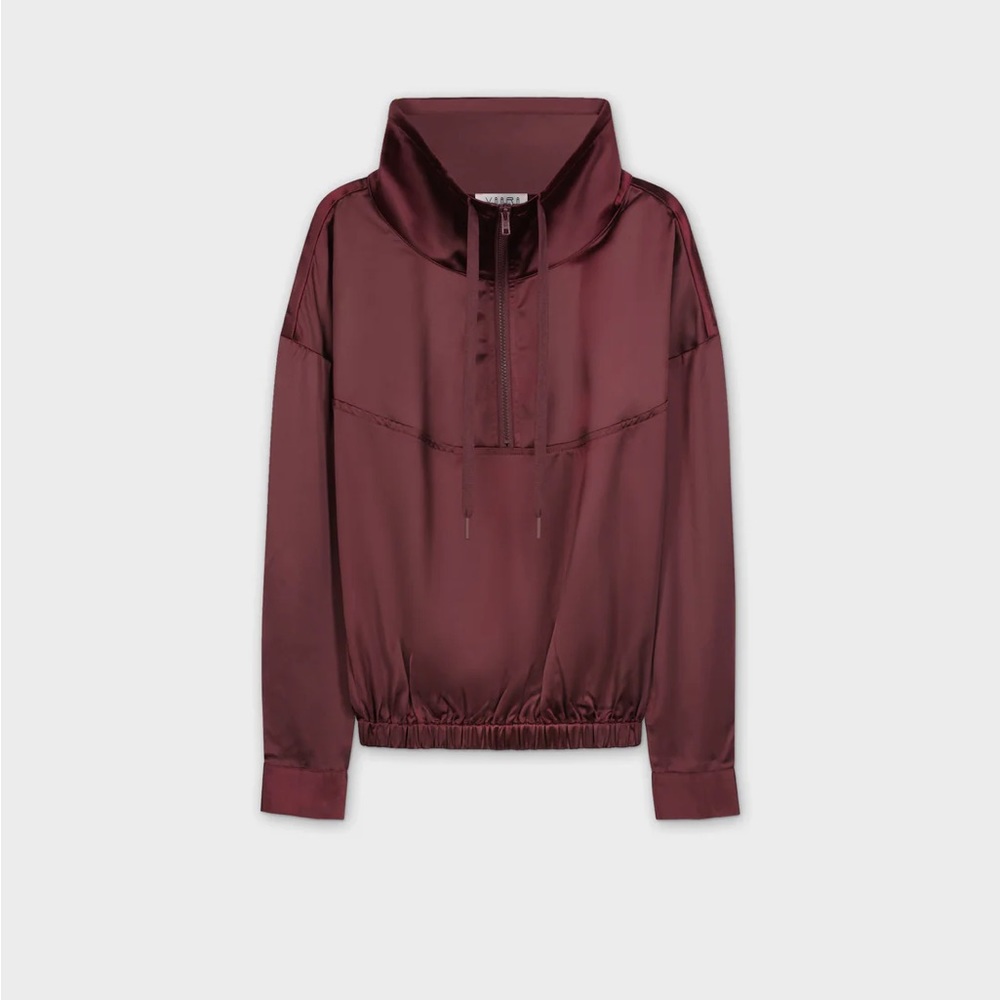 Satin Half Zip Top